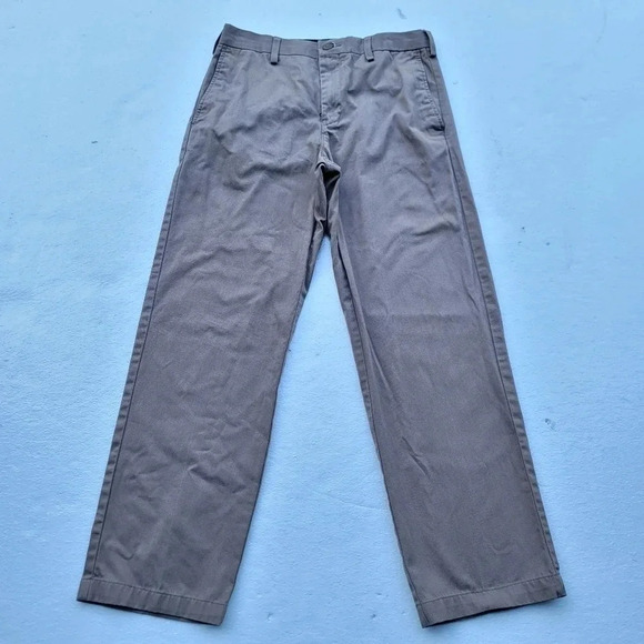 Croft & Barrow Easy Care Khaki Mens Sz 30x30 Brown Flat Front Straight Leg Pants - Picture 1 of 8